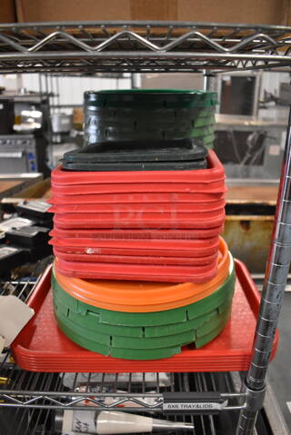 ALL ONE MONEY! Lot of Various Poly Lids and Trays