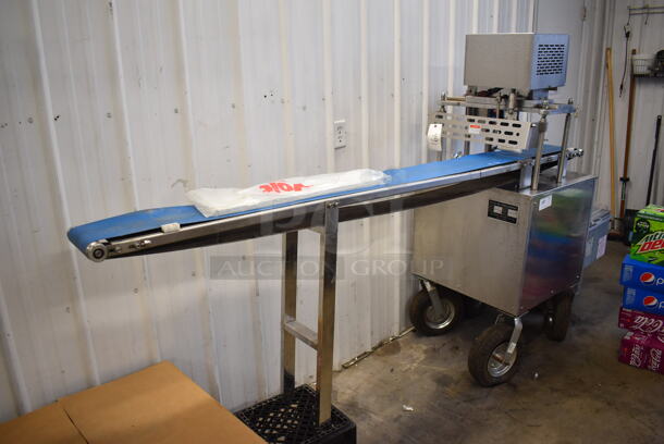 Solo Bakery 189 Stainless Steel Commercial Floor Style Protein Bar Making Machine on Casters. 220 Volts. 26x92x63