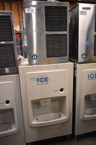 Hoshizaki KM-500MAF Stainless Steel Commercial Ice Head on Hoshizaki DB-200C Hotel Dispenser Ice Bin. 115-120 Volts, 1 Phase. 