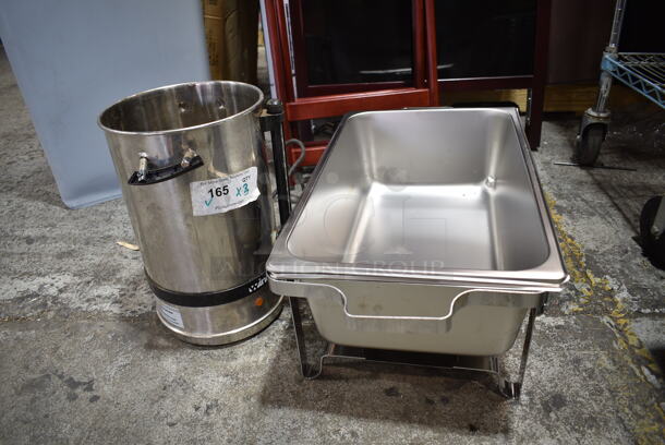 2 BRAND NEW! Items; Chafer and Winco Percolating Urn Missing Lid. 2 Times Your Bid!  - Image 1 of 6
