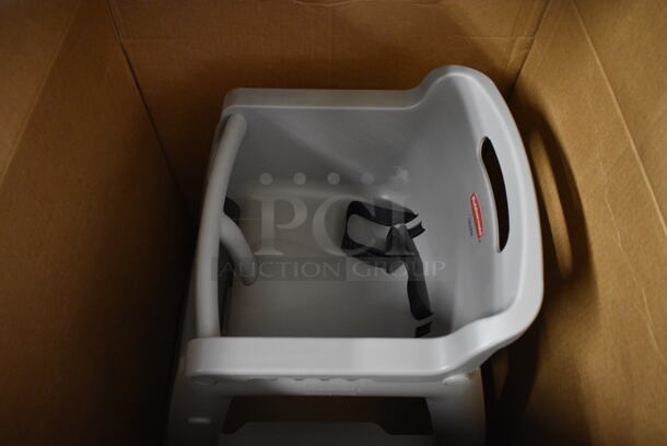 2 BRAND NEW IN BOX! Rubbermaid 7806 Gray Poly High Chairs. 22x23x28. 2 Times Your Bid! - Image 3 of 4