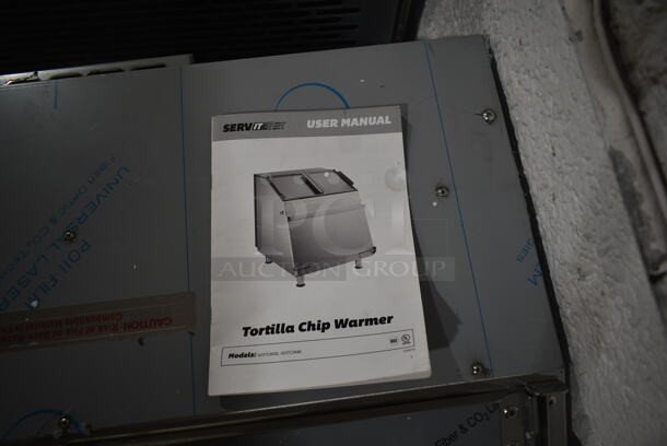 BRAND NEW SCRATCH AND DENT! ServIt 423TCW26 Stainless Steel Commercial 26 Gallon First-In First-Out Chip Warmer / Merchandiser. Missing 2 Legs. 120 Volts, 1 Phase. Tested and Working!  - Image 5 of 7