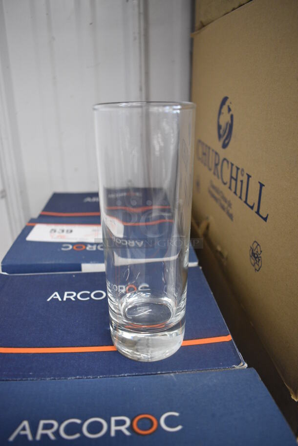 24 BRAND NEW IN BOX! Arcoroc Beverage Glasses. 2.5x2.5x6.5. 24 Times Your Bid!