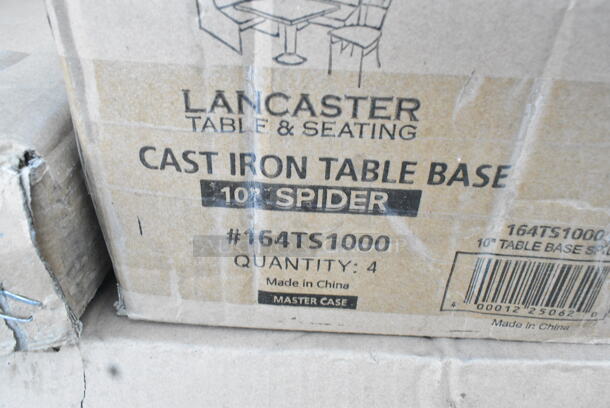 4 BRAND NEW SCRATCH AND DENT! Wire Shelves, 164TS1000 Lancaster Table & Seating 10" Cast Iron Table Base Spider, 109APR1820L Regency 20 Pan End Load Bun / Sheet Pan Rack with Non-Marking Casters - Unassembled. 4 Times Your Bid! May Be Missing Pieces.   - Image 6 of 8