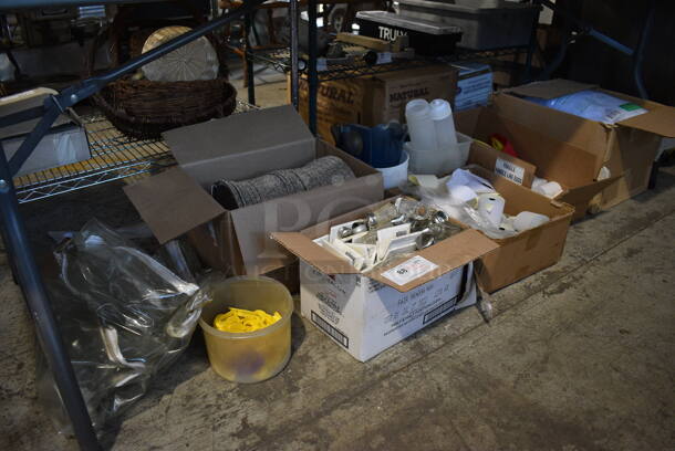 ALL ONE MONEY! Lot of Various Items Including Aluminum Foil Pans, Poly Condiment Bottles and Receipt Paper Rolls - Image 1 of 8