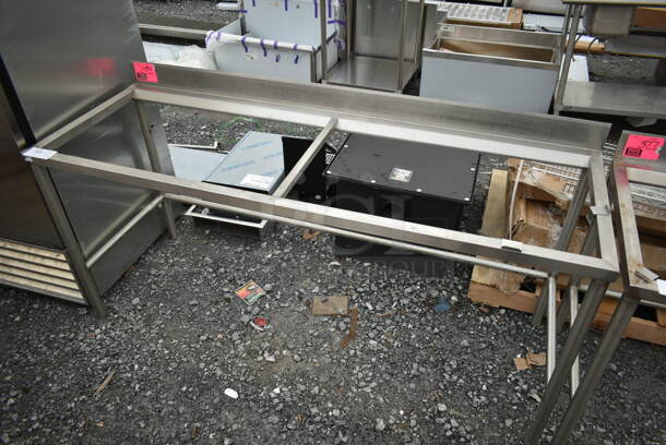 Stainless Steel Commercial Cutting Board Table Frame w/ Back Splash. - Image 1 of 4