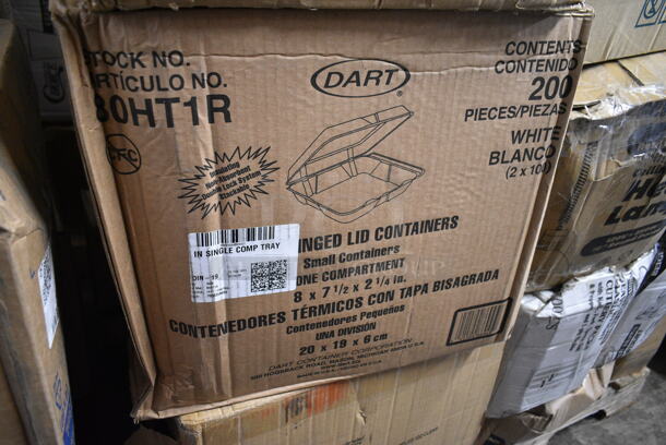 PALLET LOT of 35 BRAND NEW Boxes Including 2 Box 395TO991 EcoChoice 9" x 9" x 3" Compostable Sugarcane / Bagasse 1 Compartment Take-Out Box - 200/Case, 2 Box 395TO993 EcoChoice 9" x 9" x 3" Compostable Sugarcane / Bagasse 3 Compartment Takeout Container - 200/Case, Choice Portion Cup, 2 Box 394365L Noble Large Gloves, Choice 100260CH00260CH Take Out Containers, Dart 80HT1R 8" x 7 1/2" x 2" White Foam Square Take Out Container with Hinged Lid - 200/Case, 17622STPNLCL Choice 22 oz. Clear SAN Plastic Paneled Tumbler - 12/Pack, Choice 4 oz Portion Cups, 129MCR24B Choice 24 oz. Black Round Microwavable Heavy Weight Container with Lid 7 1/4" - 150/Case, 2454/97 Chardonnay Glasses, 129MCR32B Choice 32 oz. Black Round Microwavable Heavy Weight Container with Lid 7 1/4" - 150/Case, Visions Black Plastic Tray, Choice Cling Film, 395TO991 EcoChoice 9" x 9" x 3" Compostable Sugarcane / Bagasse 1 Compartment Take-Out Box - 200/Case, 2 Box 130BGKFSNSPH Visions Heavy Weight Beige Wrapped Plastic Cutlery Pack with Napkin and Salt and Pepper Packets - 500/Case, Ceiling Mount Heat Lamp. 35 Times Your Bid! - Image 5 of 12
