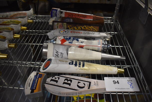 8 Beer Tap Handles Including Miller Lite, Coors Light, Founders and Samuel Adams. Includes 13". 8 Times Your Bid! - Image 1 of 5