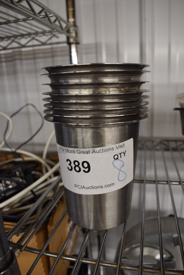 8 Stainless Steel Cups. 4.5x4.5x5. 8 Times Your Bid!