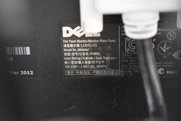 2 Dell P190St 19" Computer Monitors. 100-240 Volts, 1 Phase. 2 Times Your Bid! - Image 6 of 12