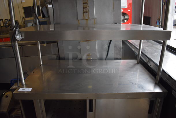 Stainless Steel Commercial Table w/ 3 Over Shelves, 3 Warming Strips, 2 Doors and Under Shelf. 48x30x82 - Image 7 of 12