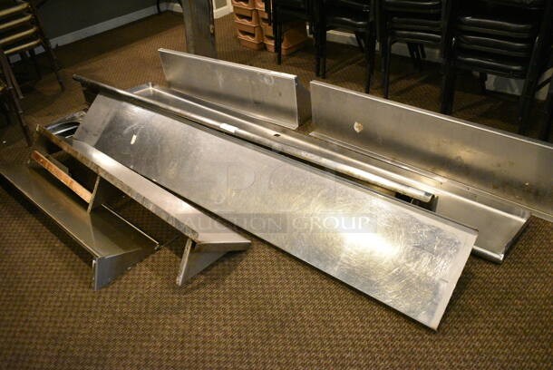 8 Various Metal Shelves. Includes 112x12x2. 8 Times Your Bid! (secondary dining room)  - Image 1 of 9
