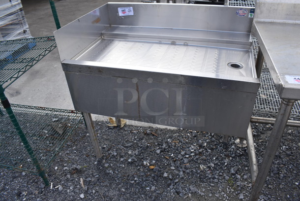 Stainless Steel Commercial Drain Board w/ Left Side Drain Board and Back Splash. 36x24x36 - Image 3 of 5