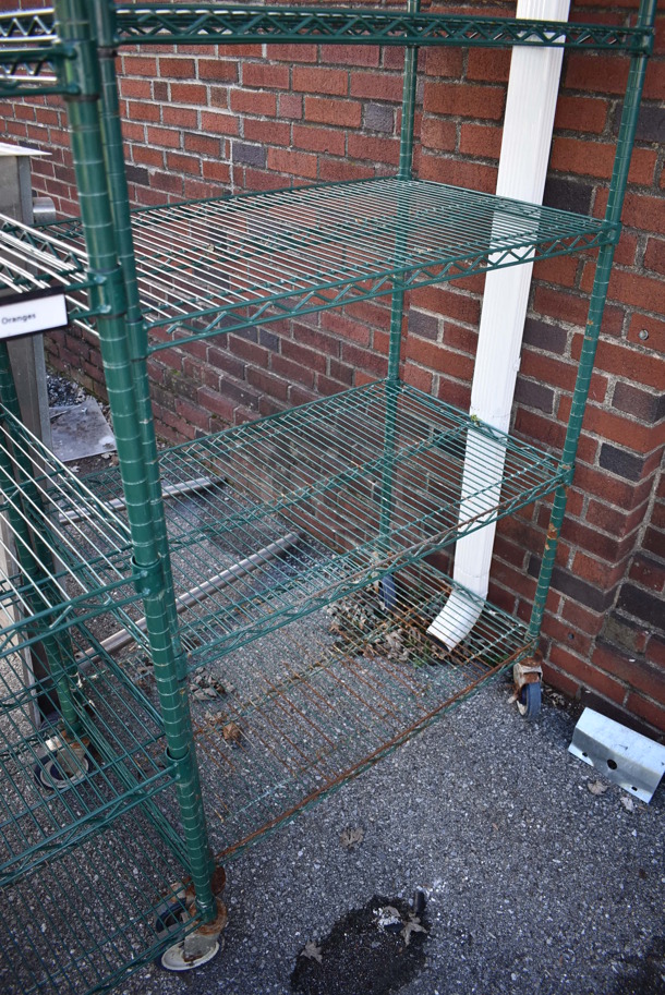 Green Finish 6 Tier Wire Shelving Unit on Commercial Casters. BUYER MUST DISMANTLE. PCI CANNOT DISMANTLE FOR SHIPPING. PLEASE CONSIDER FREIGHT CHARGES. 36x21x80 - Image 3 of 3