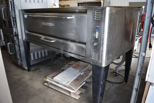 Blodgett 1060B Stainless Steel Commercial Propane Gas Powered Single Deck Pizza Oven w/ Cooking Stones on Metal Legs. 78x45x63 - Image 2 of 9