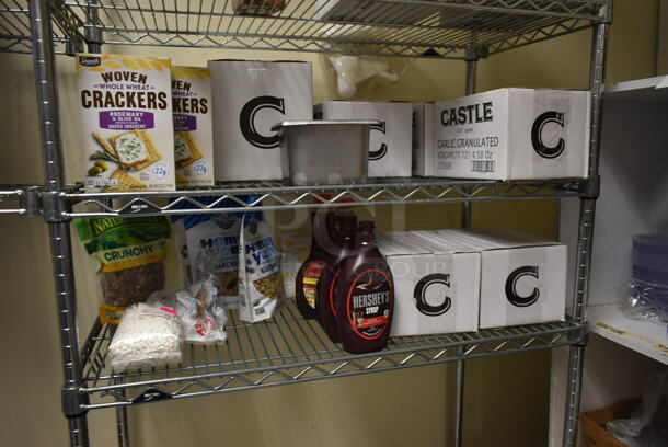 Wire Shelving Units. Does Not Come w/ Contents. BUYER MUST REMOVE: BUYER MUST DISMANTLE. PCI CANNOT DISMANTLE FOR SHIPPING. PLEASE CONSIDER FREIGHT CHARGES. (dish room) - Image 12 of 12