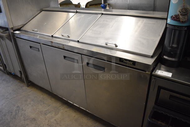 2010 Delfield 4472N-30M Stainless Steel Commercial Sandwich Salad Prep Table on Commercial Casters. 115 Volts, 1 Phase. 72x30x45.5. Tested and Powers On But Does Not Get Cold - Image 11 of 11