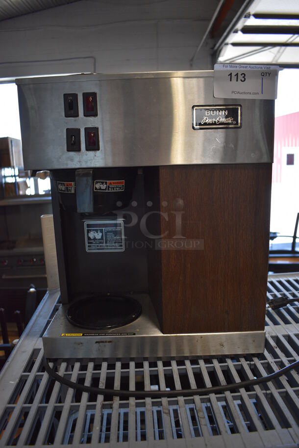 Bunn Model VPR W/G Stainless Steel Commercial Countertop 2 Burner Coffee Machine w/ Poly Brew Basket. 120 Volts, 1 Phase. 16x8x19.5