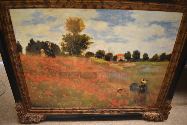 Framed Canvas Painting Reproduction of Poppies by Claude Monet From Art Dealer Ed Mero! - Image 4 of 7