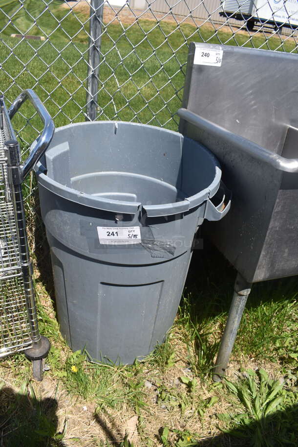 Gray Trashcan with Small Black Trashcan Inside - Image 1 of 4