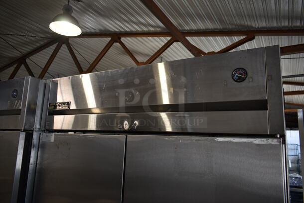 2013 True TG2R-2S ENERGY STAR Stainless Steel Commercial 2 Door Reach In Cooler w/ Poly Coated Racks on Commercial Casters. 115 Volts, 1 Phase. Tested and Working! - Image 2 of 8