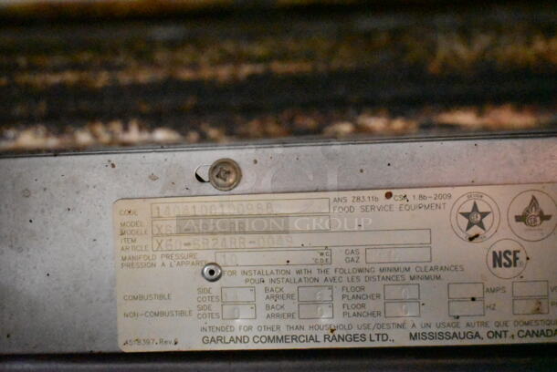 Garland X60-6R24RR Stainless Steel Commercial Propane Gas Powered 6 Burner Range w/ Right Side Flat Top Griddle and 2 Ovens. - Image 11 of 11