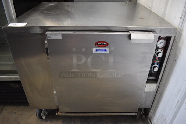 FWE Stainless Steel Commercial Undercounter Proofer Heater Cabinet w/ Thermostatic Controls on Commercial Casters. 38x31x33. Tested and Working! - Image 1 of 6
