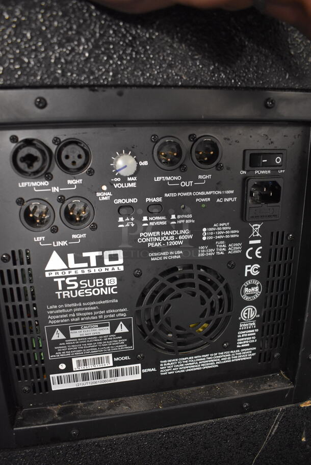 Alto Professional TS Sub 18 Truesonic Speaker. 21x23x29 - Image 6 of 7