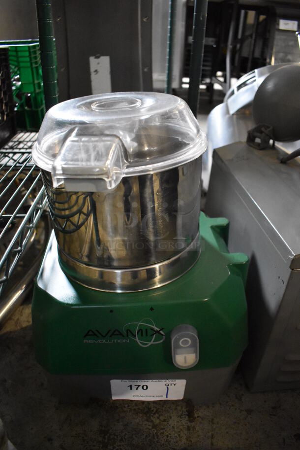 AvaMix VC60CN Metal Commercial Countertop Continuous Feed Food Processor w/ S Blade. 120 Volts, 1 Phase. Tested and Working!