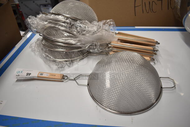 10 BRAND NEW SCRATCH AND DENT!  Choice MS2K-10D 10 1/2" Reinforced Heavy-Duty Stainless Steel Strainer. 10 Times Your Bid! - Image 2 of 5