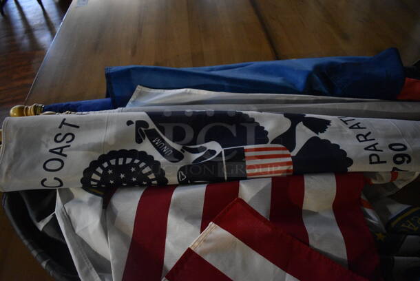 8 Various Flags Including Armed Forces Flags. Includes 59". 8 Times Your Bid! (lounge) - Image 3 of 5