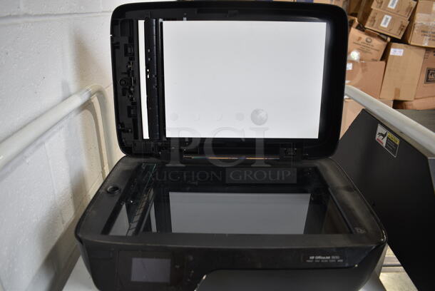 Metal 4 Tier Shelving Unit w/ Brother Printer and HP OfficeJet 3830 Printer.  - Image 8 of 11