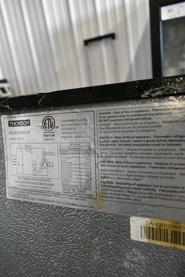 Thomson TFR725 Metal Cooler w/ Freezer. 115 Volts, 1 Phase. Tested and Powers On But Does Not Get Cold - Image 8 of 8