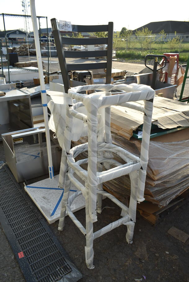 2 BRAND NEW SCRATCH AND DENT! Lancaster Table & Seating Black Metal Bar Height Chair. 2 Times Your Bid! - Image 2 of 4