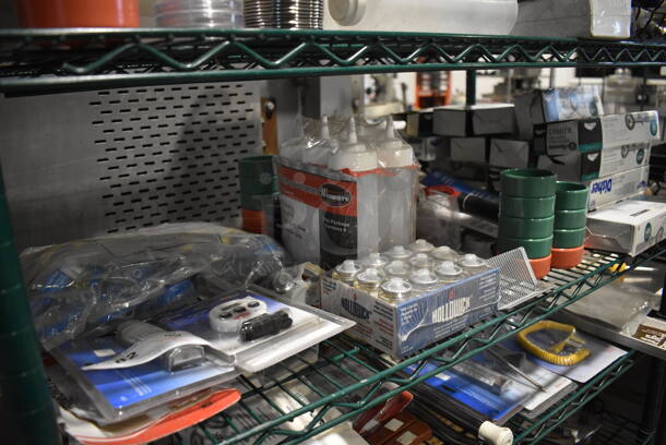 ALL ONE MONEY! Tier Lot of Various BRAND NEW Items Including Vollrath Dishers, Poly Condiment Bottles and Thermometers