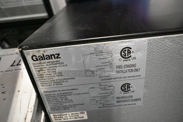 Galanz GLR33MBKE23 Mini Cooler. 115 Volts, 1 Phase. Cannot Test Due To Cut Cord - Image 5 of 5
