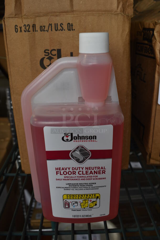 6 BRAND NEW IN BOX! SC Johnson Heavy Duty Neutral Floor Cleaner Bottles. 4.5x3x8.5. 6 Times Your Bid!