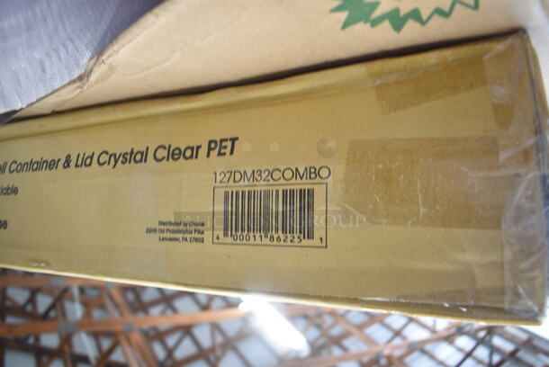 PALLET LOT of 20 BRAND NEW Boxes Including 433LSLCPIE Choice 5" Clear Hinged Slice Container with Low Dome Lid, Noble X Large Gloves, Dart C57PST1 ClearSeal Hinged Lid Plastic Container 6" x 5 13/16" x 3" - 500/Case, 6x6 Sandwich Trays, 127DM32COMBO Choice 32 oz. Ultra Clear Recycled PET Plastic Round Deli Container and Lid Combo - 250/Case, Steelton Utility Wire Shelf Kit, 245CCGR12BL Baker's Lane 12" White Corrugated Grease-Resistant Cake Circle - 100/Case. 20 Times Your Bid!  - Image 10 of 12