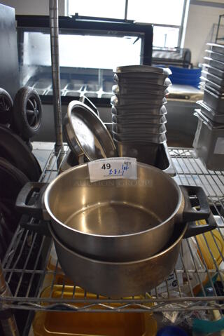 ALL ONE MONEY! Lot of Various Metal Items Including 2 Stock Pots and 8 Bins