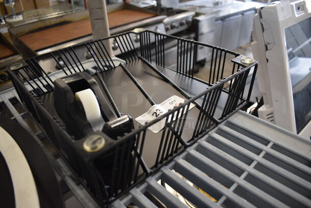 Black Metal Bin and Tape Dispenser  - Image 2 of 2