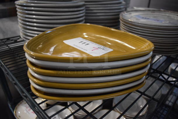 7 Ceramic Triangular Plates. 9x9x1. 7 Times Your Bid! - Image 2 of 3