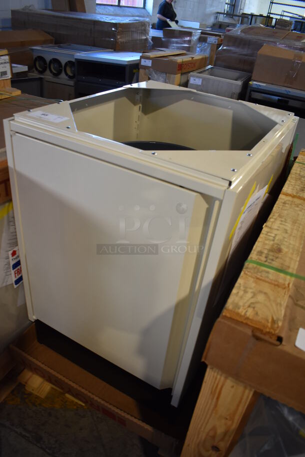 BRAND NEW ! Royston 60015379-012 Tan Metal Single Door Cabinet w/ Trash Can and Dolly. 24x29x35 - Image 3 of 5