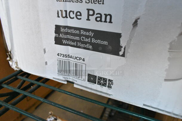 4 BRAND NEW SCRATCH AND DENT! Vigor 473SSAUCP4 SS1 Series 4 Qt. Stainless Steel Sauce Pan with Aluminum-Clad Bottom and Cover. 4 Times Your Bid!  - Image 6 of 6