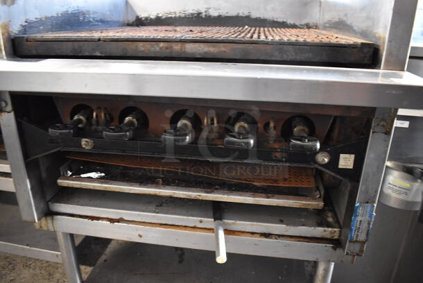 Stainless Steel Commercial Natural Gas Powered Charbroiler Grill on Equipment Stand w/ Commercial Casters. 30x32x42 - Image 4 of 6