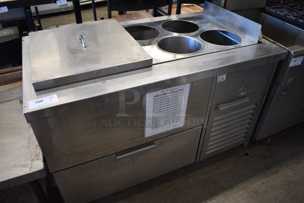 EMI Model Custom LB5025S Stainless Steel Commercial Work Station w/ Lid and Drawer on Commercial Casters. 115 Volts, 1 Phase. 50x29x38. Tested and Working!