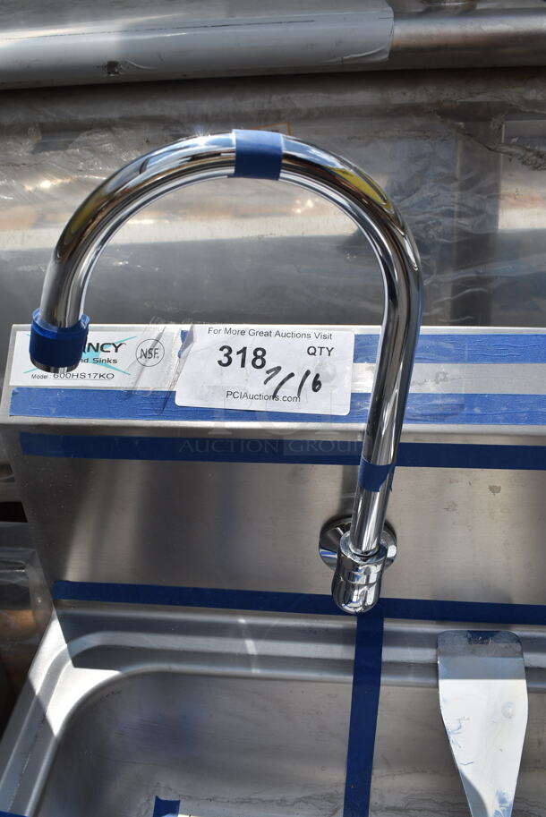 BRAND NEW SCRATCH AND DENT! Regency 600HS17KO 17" x 15" Wall Mounted Hands-Free Hand Sink with Knee Operated Valve - Image 5 of 6
