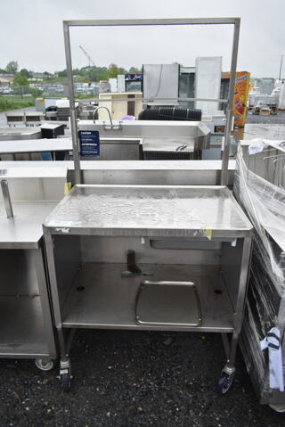 Stainless Steel Commercial Table w/ Under Shelf and Drawer on Commercial Casters. 