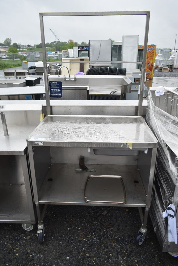 Stainless Steel Commercial Table w/ Under Shelf and Drawer on Commercial Casters. - Item #1113489