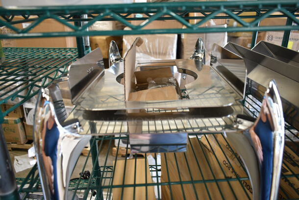 Two Tier Lot of BRAND NEW SCRATCH AND DENT! Items Including Steelton 712B5530D Stainless Steel Double Tier Speed Rail - 30", Clear Poly Beverage Holder Dispenser, Stainless Steel Drop In Bins, Oval Plates, Cutting Boards. - Image 8 of 10