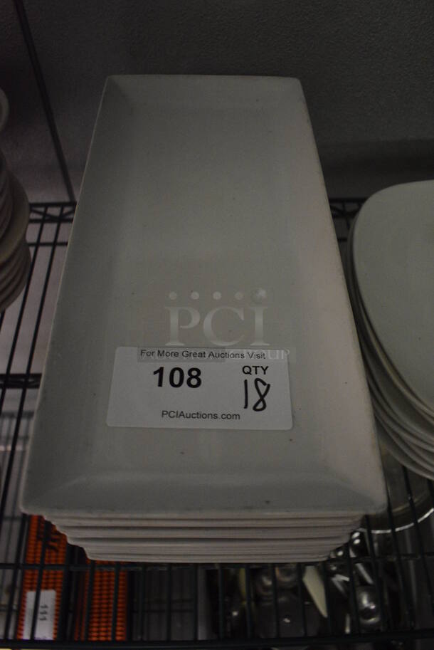18 White Ceramic Long Plates. 15x7x0.5. 18 Times Your Bid! (kitchen) - Image 2 of 3